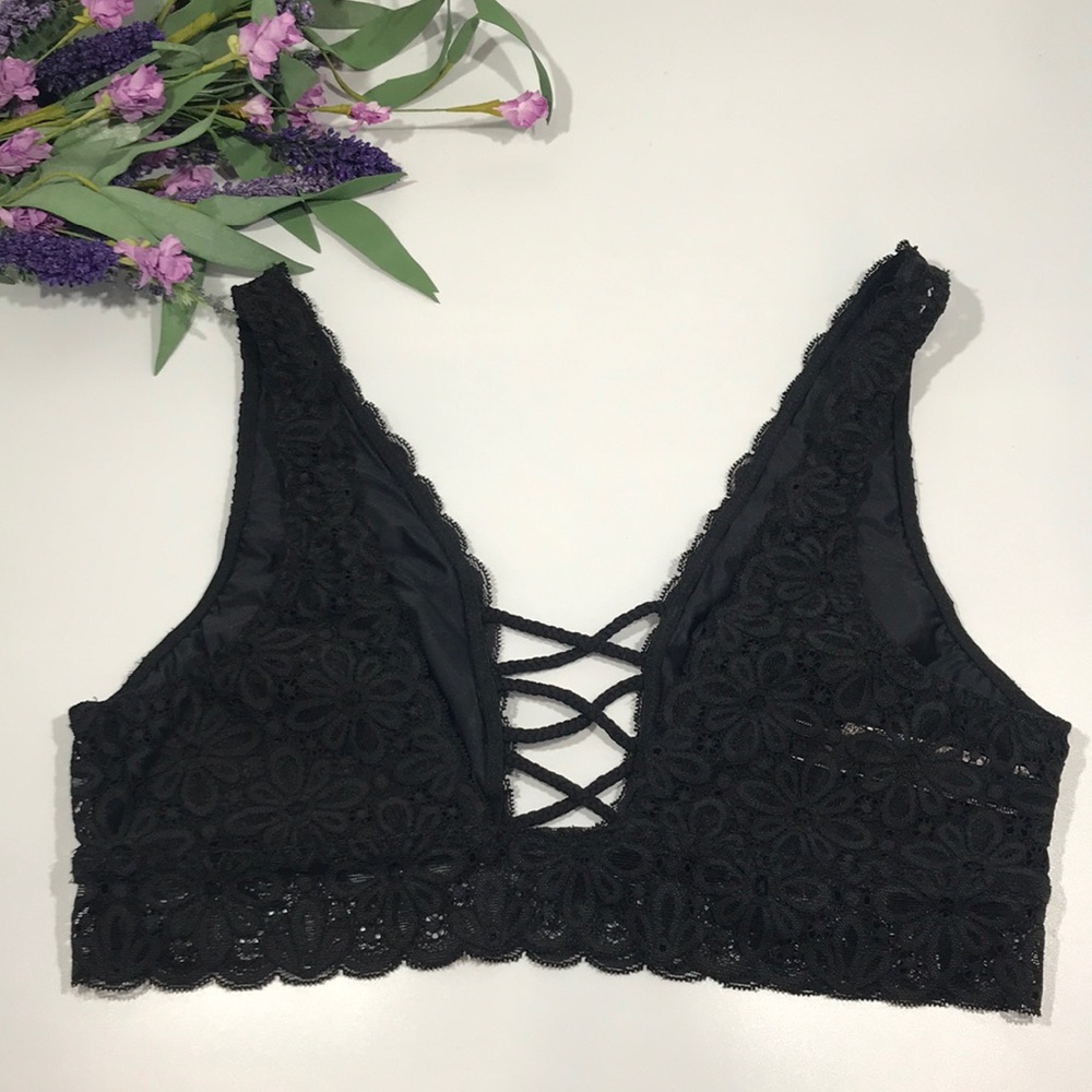 Victoria's Secret Lace-up Wildflower Lace Bralette - Picture 12 of 14